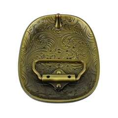 Western Cowboy Belt Buckle Carved Floral Ornate Design Antique Bronze 3 5/8 inch