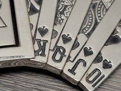 Belt Buckle Poker Royal Flush with Revolving Ace, Metal, Westside CA