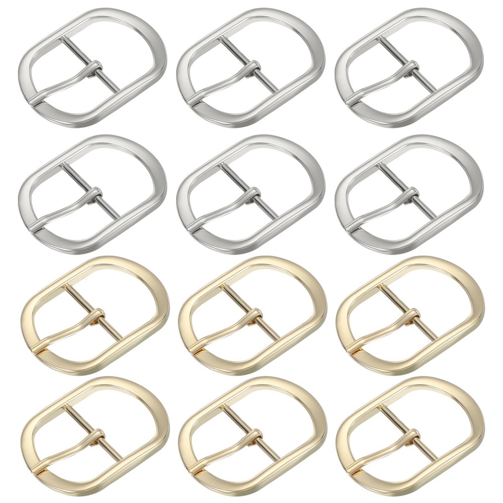 12Pcs 1.5&Prime; Single Prong Belt Buckle Metal Roller Buckle Silver/Light Gold