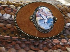 New Western Bronze and Suede Mallard Belt Buckle Artistic Impressions 