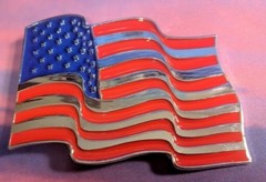 USA FLAG Waving Chrome highlights belt buckle military army navy marines AF