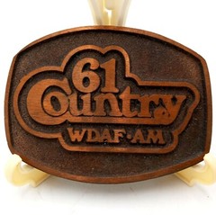 Radio Station Belt Buckle 61 Country WDAF AM Vintage Music Musician Western