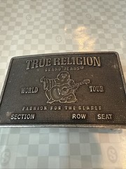 TRUE RELIGION CONCERT TICKET Belt Buckle Silver Tone