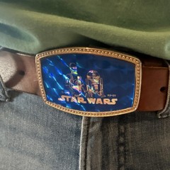 Star Wars C-3PO R2-D2 Blue Men&rsquo;s Clamp Closure Metal Plastic Belt Buckle