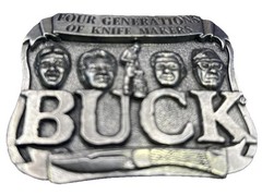 Buck Knives Pewter Belt Buckle Four Generations Smoky Mountain Knife Works