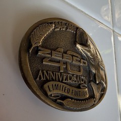 Zebco 40th Anniversary Limited Edition Oval Fish Belt Buckle Gold 1.5in