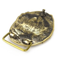 Belt buckle Fighting Knight, Medieval military solid brass belt buckle