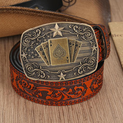 Western Belt Buckle for Men, Vintage Poker Cowboy Belt Buckles Texas Rodeo Acces