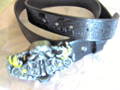 THE EYE CATCHER: GOTHIC BIKER BELT SKULL 2 BIKES BUCKLE NEW