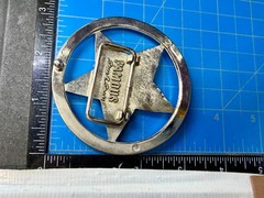 Famous Stars & Straps Five Point Star Logo See-Trough Silver Color Belt Buckle