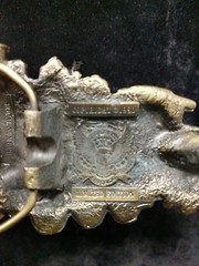 Vintage 1980 Belt Buckle Great American Buckle Co Train Steam Engine Signed #&rsquo;d
