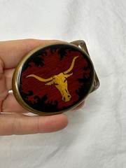 Von West Tech Ether Guild Blank Longhorn Bull Steer 1970s Vintage Belt Buckle