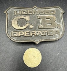 Vintage 1976 Oden Leather Design Brass CB Operator Belt Buckle Trucker Western