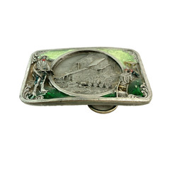 1983 Mining Detailed Colorful Enamel Metal Belt Buckle Spec Cast Siskiyou