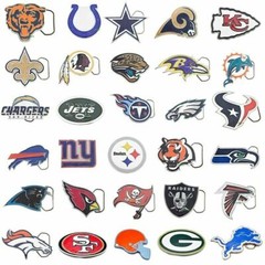 NFL Football Pewter Metal Belt Buckle – Officially Licensed Choose Team