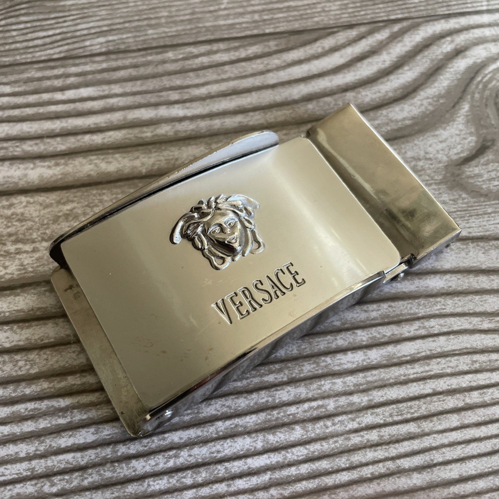 Versace Medusa Silver-Tone Metal Belt Buckle