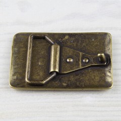 Biker Rectangle Geometry Belt Buckle Brass Interchangeable Buckle GS5577