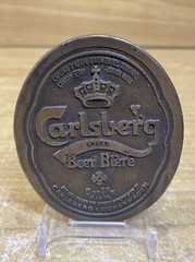Vintage Carlsberg Beer Belt Buckle Bottle Opener Carling Canada 1978 Jimm Watson