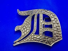 Initial Letter D Calligraphy Style Cutout Large Gold Color Belt Buckle