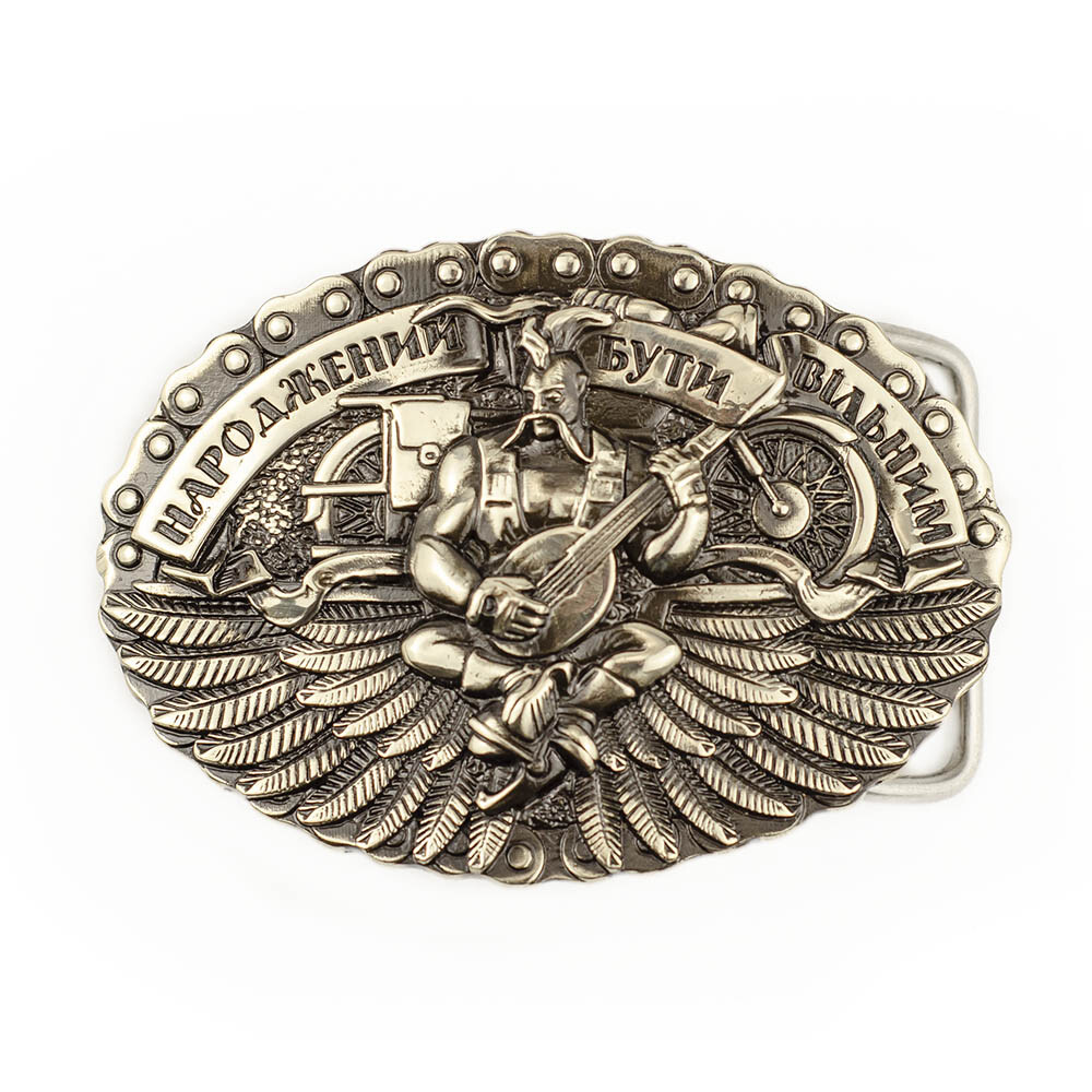 German silver belt buckle « Born to be free », Biker german silver belt buckle