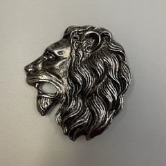 Vintage Silver Tone Gothic Medieval LARP Buckle for Belt Lion Head Roaring Gift