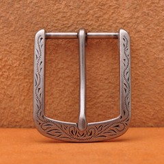 Flower Carved Antique Prong Pin Buckle Men Leather Belt Replacement Buckle 40mm