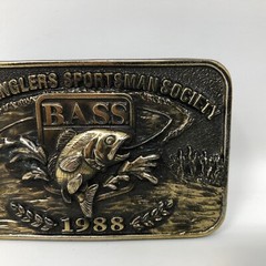 VTG Bass Anglers Sportsman Society Belt Buckle Competitive Fishing 1988