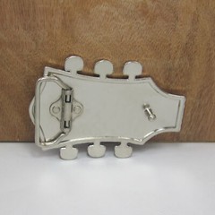 British Union Jack Flag Belt Buckle Guitar Enameled Silver Tone Rock Buckle
