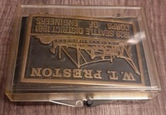 W. T. PRESTON Corps 1981 Rainbow Metals Solid Sand Cast Bronze Belt Buckle