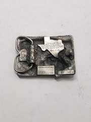 1984 Texas Commemorative Belt Buckle Limited Edition #1326/5000 Pewter Tone