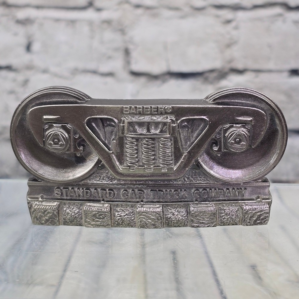 Standard Car Truck Co Barber Railroad Truck 3D Belt Buckle Silver USA Limited Ed