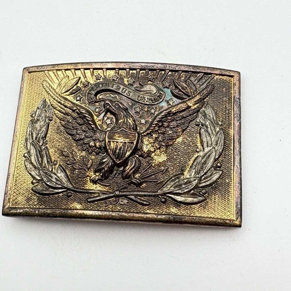 Vintage 1970s AHM 623 « E PLURIBUS UNUM » American Bald Eagle Brass Belt Buckle 3&Prime;