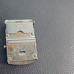 Solid Brass Clamp Closure Belt Buckle, Silver, Men’s Classic, Made in USA