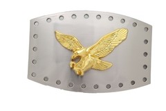 Men Western Silver Metal Buckle Square Gold Eagle Flying American Bird Accessory