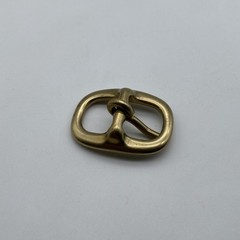 Solid Brass Oval Buckle Un Coated Leather Strap Buckle 20mm