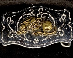 Vintage Western Cowboy Rodeo Horse Belt Buckle – Made in Hong Kong Unbranded