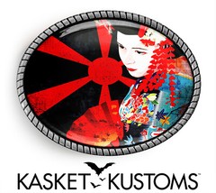 Geisha Girl Belt Buckle – Oriental Tattoo Handmade Belt Buckle – 272-3