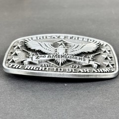 America Second Amendment Belt Buckle 2A, 2nd, Freedom, Guns Antique Silver Tone