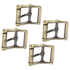 4Pcs 0.98&Prime; Single Prong Belt Buckle DIY Square Center Bar Buckle Bronze