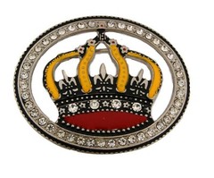Iced Out Crown Belt Buckle Bling Bride Multicolored Metal Princess Fashion Gift