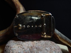 Man&rsquo;s or Lady&rsquo;s Gold Tone Belt Buckle 2 Carnelian Agates, Fits 2&Prime; Belt