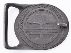 Tech Ether Guild « Echo » Solid Brass Vintage 1970s Hippie Belt Buckle