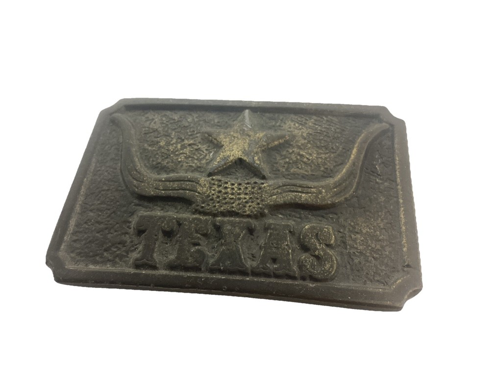 CDC Metalworks Belt Buckle Texas Star & Longhorns Large 3.5&Prime; Southern