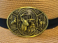 Antiqued Bronze Deer Heritage Attitude Belt Buckle