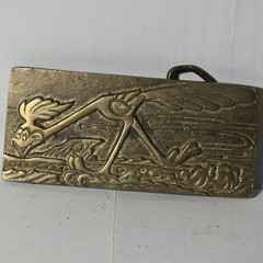 Solid Brass Road Runner Gold Western Belt Buckle Fits 1.5 in Belt MPN 633
