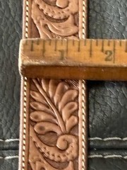 Justin Men’s Belt Crumrine Buckle Size 36 114 TN. Brown Top Grain Cowhide USA