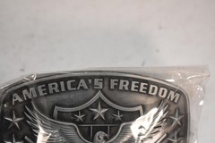 2nd Amendment Belt Buckle Mens Gray Metal Western Eagle Right To Bear Arms