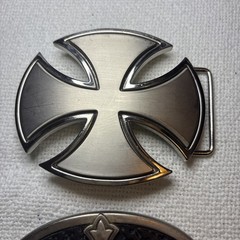 Gothic Black with Silver Cross Belt Buckles Lot Of 2