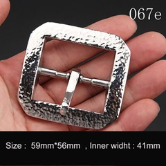 Hammered striation design stainless steel Belt Buckle for Men Women Leathercraft