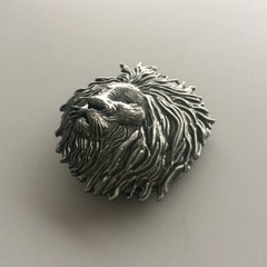 Vintage Distressed Lion Head Animal Wildlife Western Belt Buckle